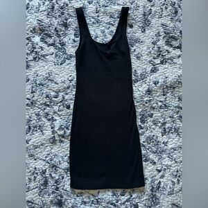 Garage black bodycon dress with a plunge v neckline